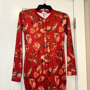 Joyfolie Mia Joy big kids one piece maroon pajamas Sz 14